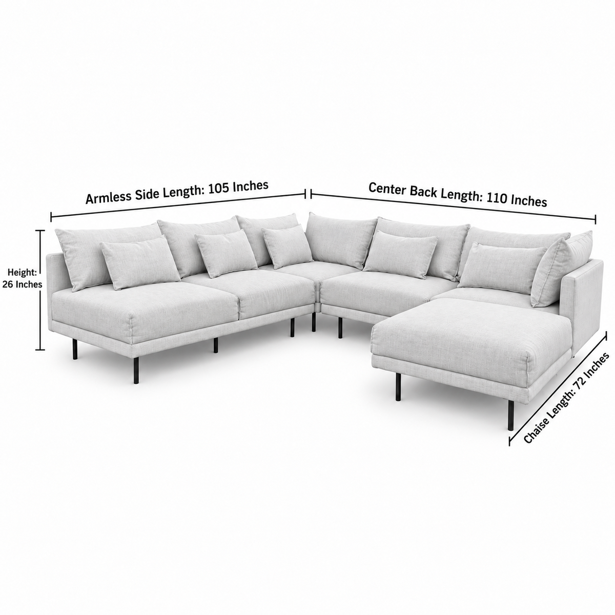 West Elm Halsey 4-Piece Sofa