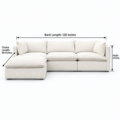 Crate & Barrel Lotus Cloud 4-Piece Sofa Sectional