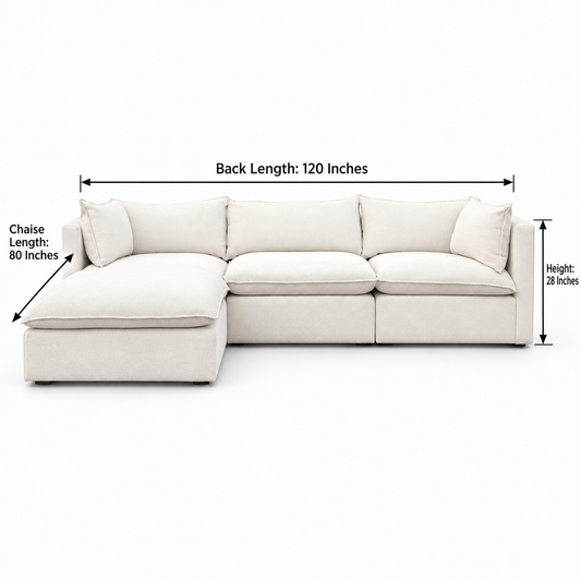 Crate & Barrel Lotus Cloud 4-Piece Sofa Sectional